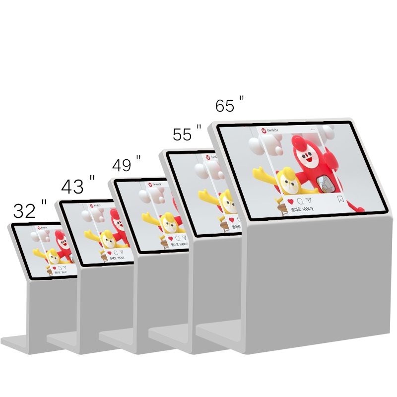32'' 43'' 49'' 55'' 65'' size options of interactive touchscreen kiosk with cartoon display