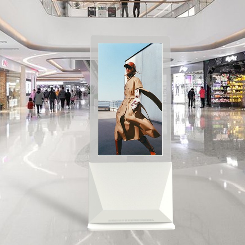 Digital advertising screen in a mall setting for commercial use