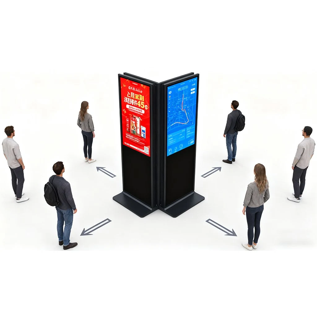 Double-Sided Signage for Crowded Public Areas Qtenboard