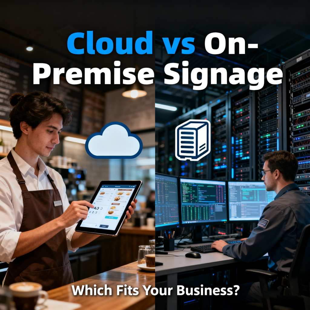 Cloud-Based vs On-Premise Digital Signage Qtenboard