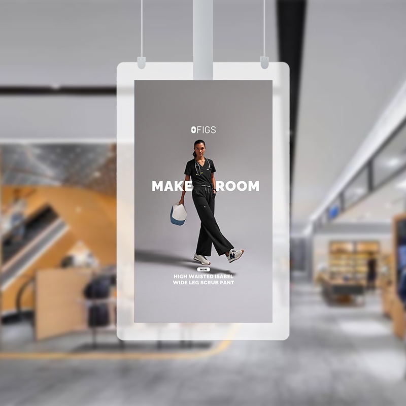 Hanging Transparent Digital Signage | Shop Window Display Qtenboard
