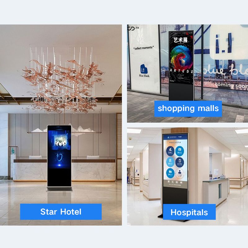 Double-sided digital signage for hotels, shopping malls, and hospitals advertising use