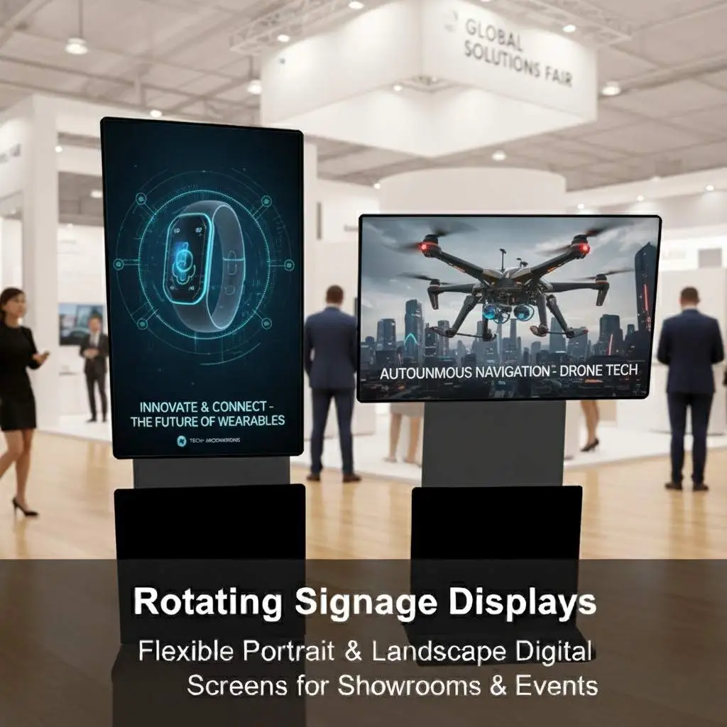 Rotating Signage Displays for Showrooms and Exhibitions
