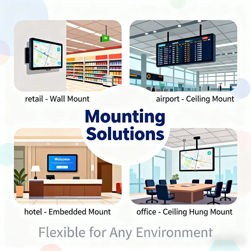 Mounting Options: Wall, Ceiling, and Embedded Signage Qtenboard