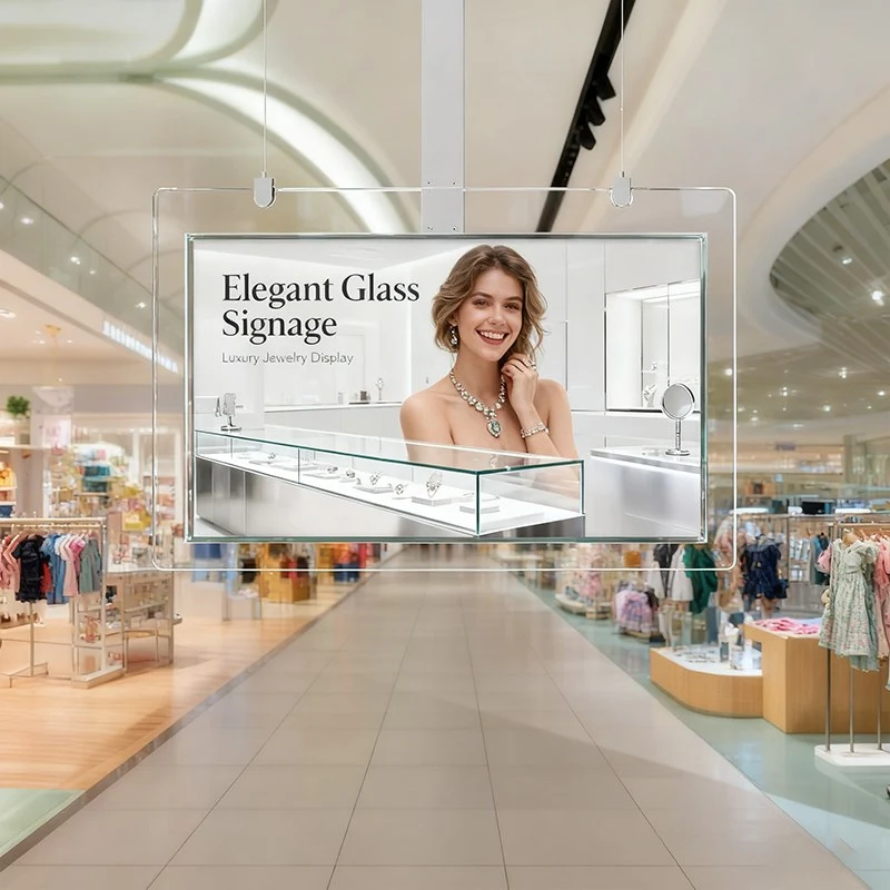 Glass Signage for Jewelry Shops Qtenboard