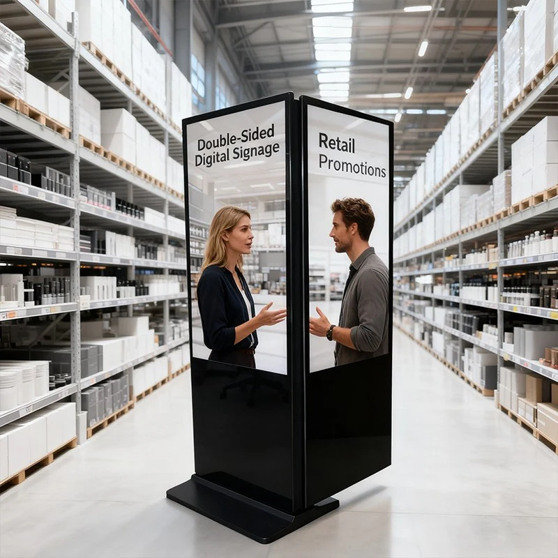 Double-Sided Signage in Large Department Stores