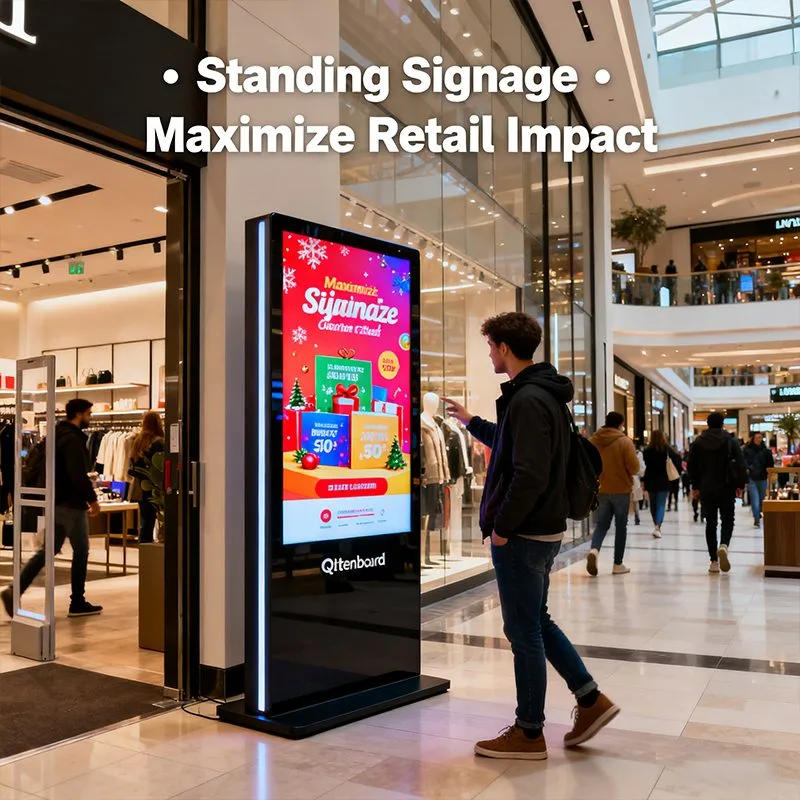 Standing Digital Signage for Retail Promotions Qtenboard