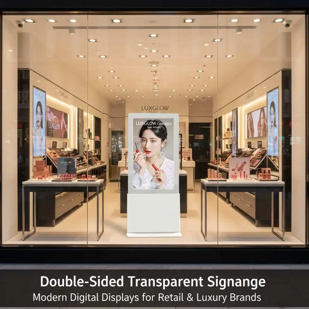 Transparent Floor-Standing Digital Signage with Interactive Glass