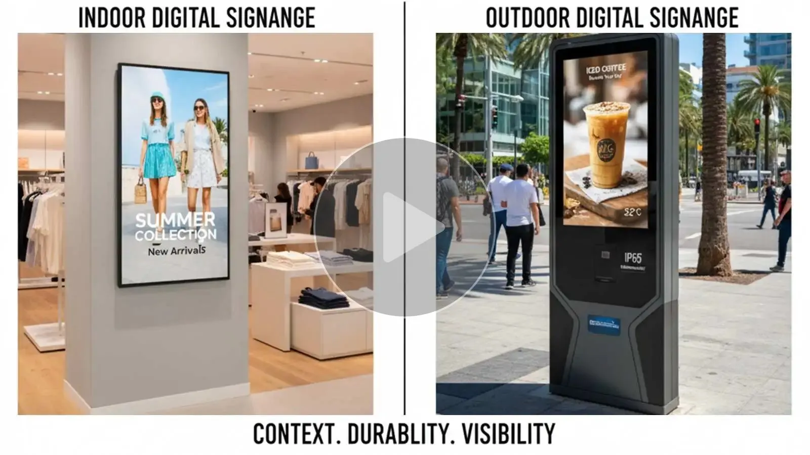 Indoor vs Outdoor Digital Signage