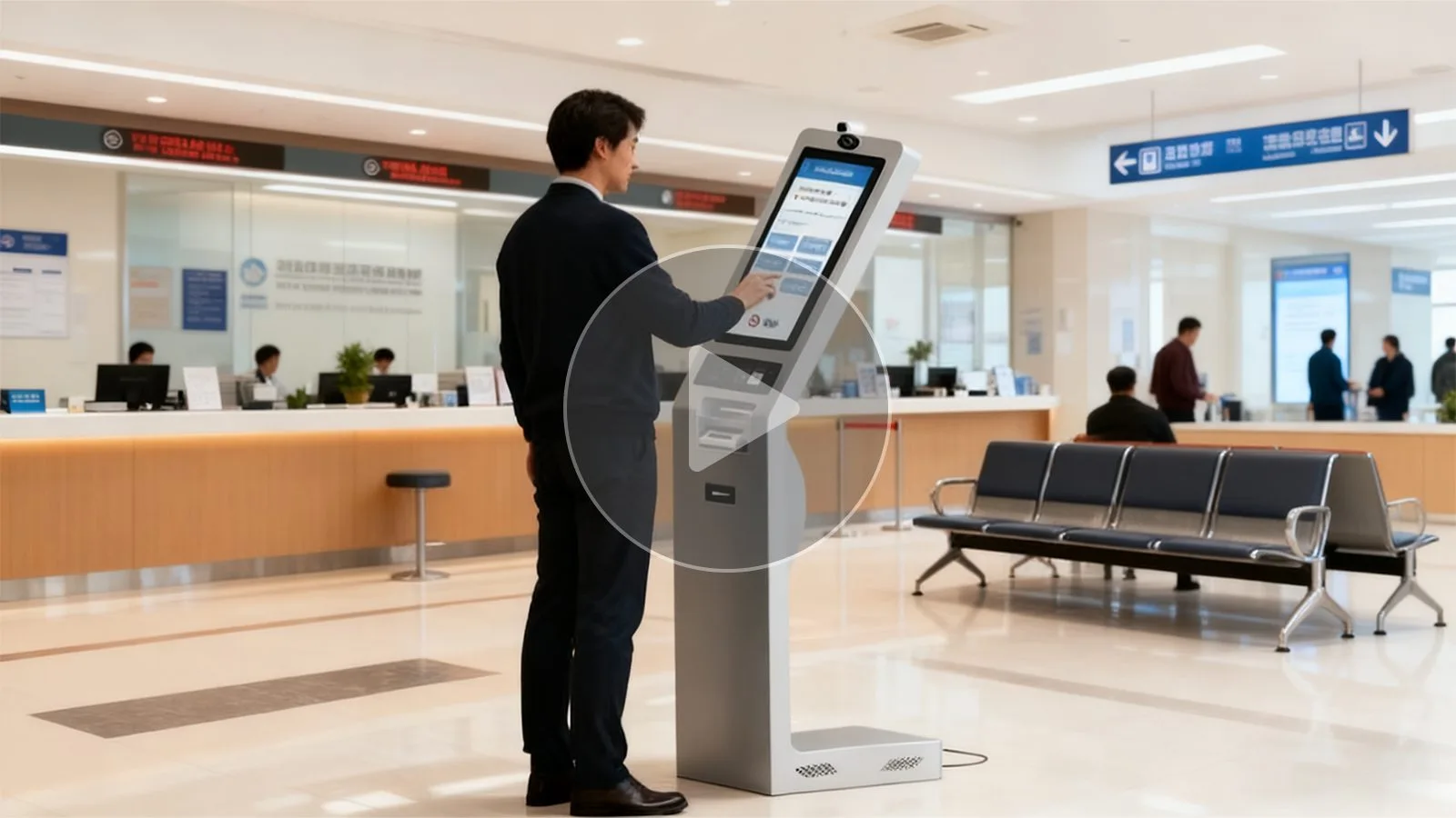 Standing Kiosk Signage for Banks and Hotels by Qtenboard