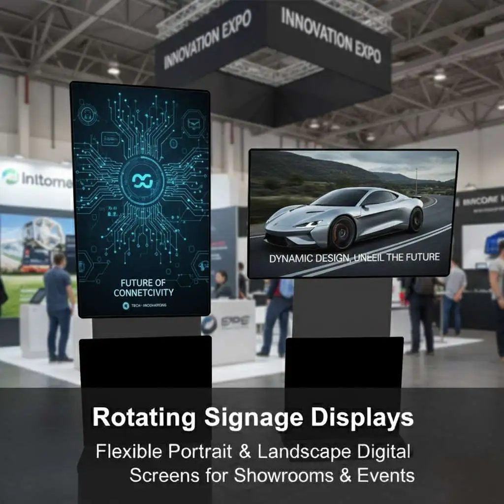 Rotating Signage Displays for Showrooms and Exhibitions