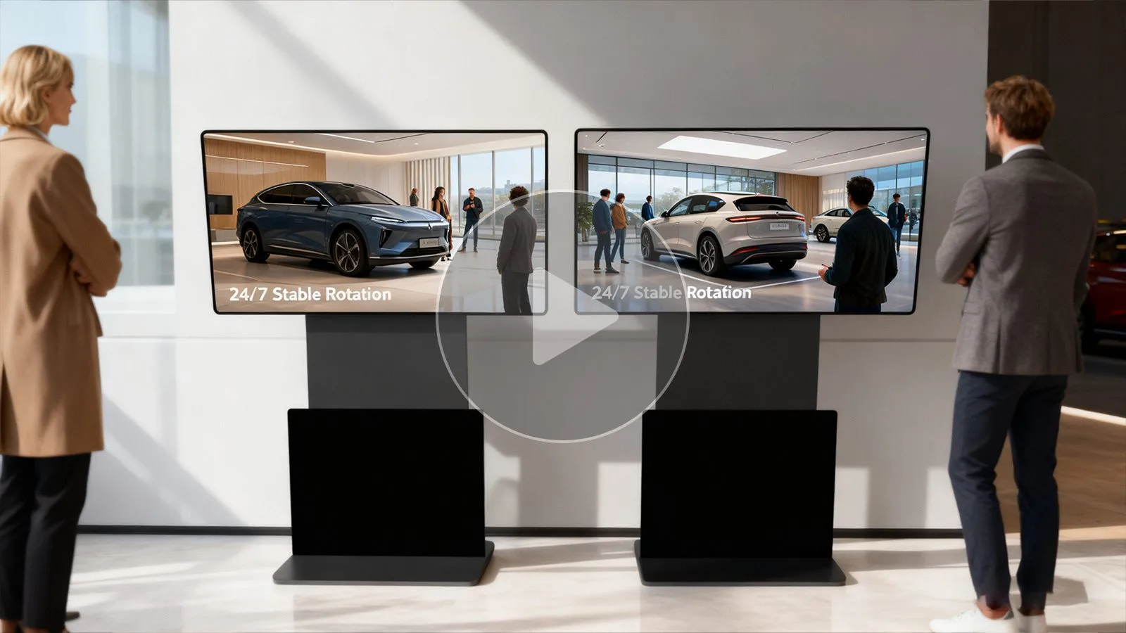 Rotating Digital Signage for Car Showrooms  Qtenboard