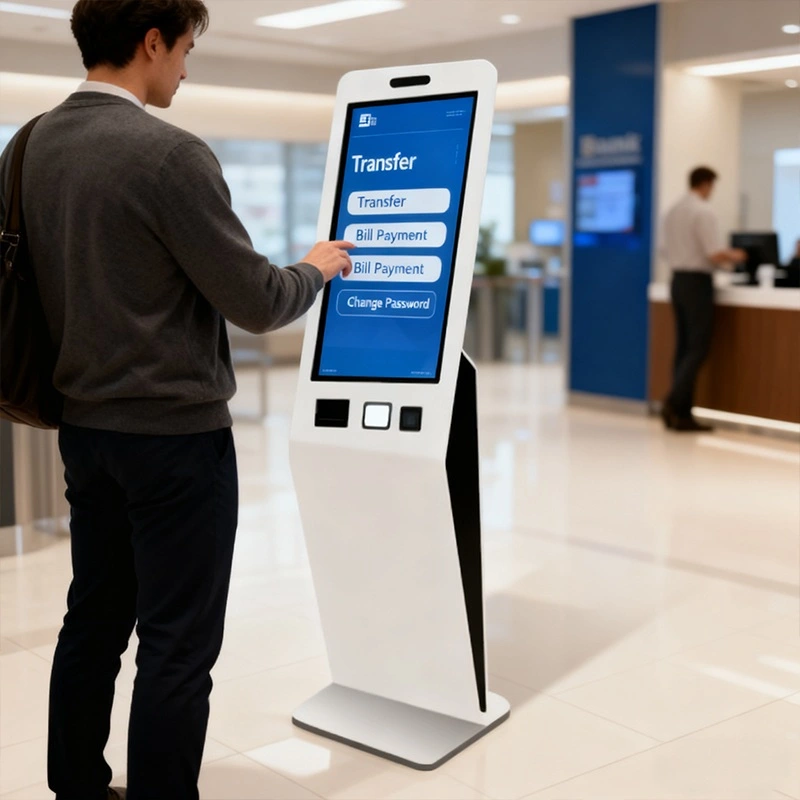 Smart Banking: Digital Kiosks for Self-Services Qtenboard