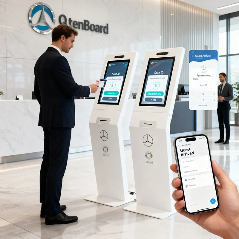 Digital Info Kiosks for Corporate Reception Areas Qtenboard