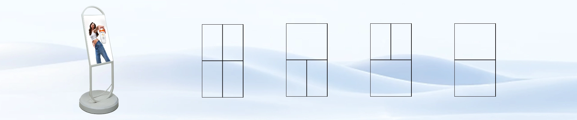 Qtenboard Window Digital Sigange Muti Split Screens Muti Split Screens