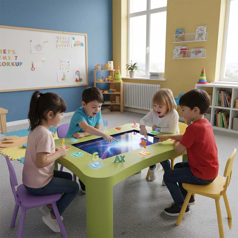 Qtenboard Touch Screen Table for multiple children simultaneously with interactive lessons