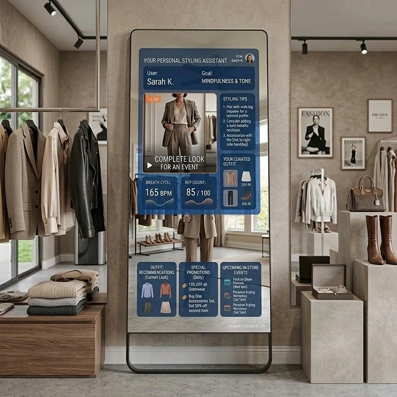 Qtenboard Mirror Digital Signage for fashion retail stores