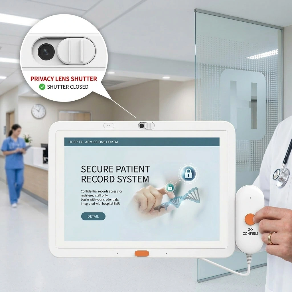 Qtenboard Hospital Information Kiosk Privacy Camera Design