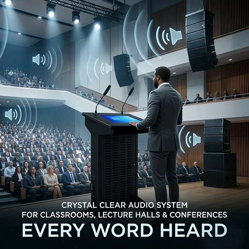 Qtenboard Smart Digital Podium Microphone Audio Integration