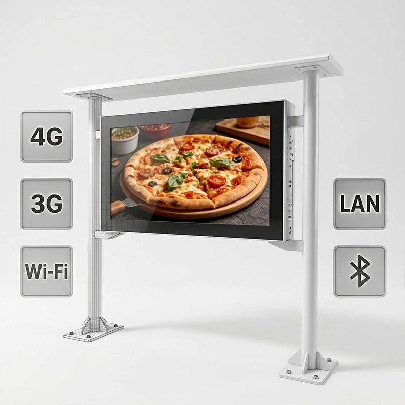 Outdoor Bus Shelter Digital Signage 4G/3G/Wi-Fi/Bluetooth Wireless Connectivity