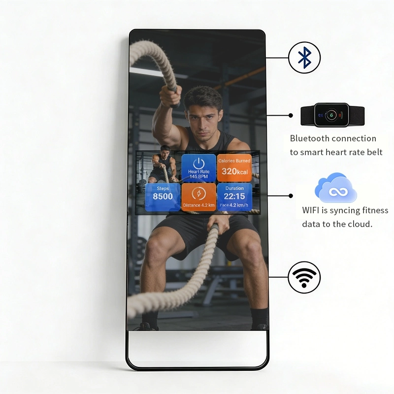 Qtenboard Mirror Digital Signage Wi-Fi & Bluetooth Connectivity