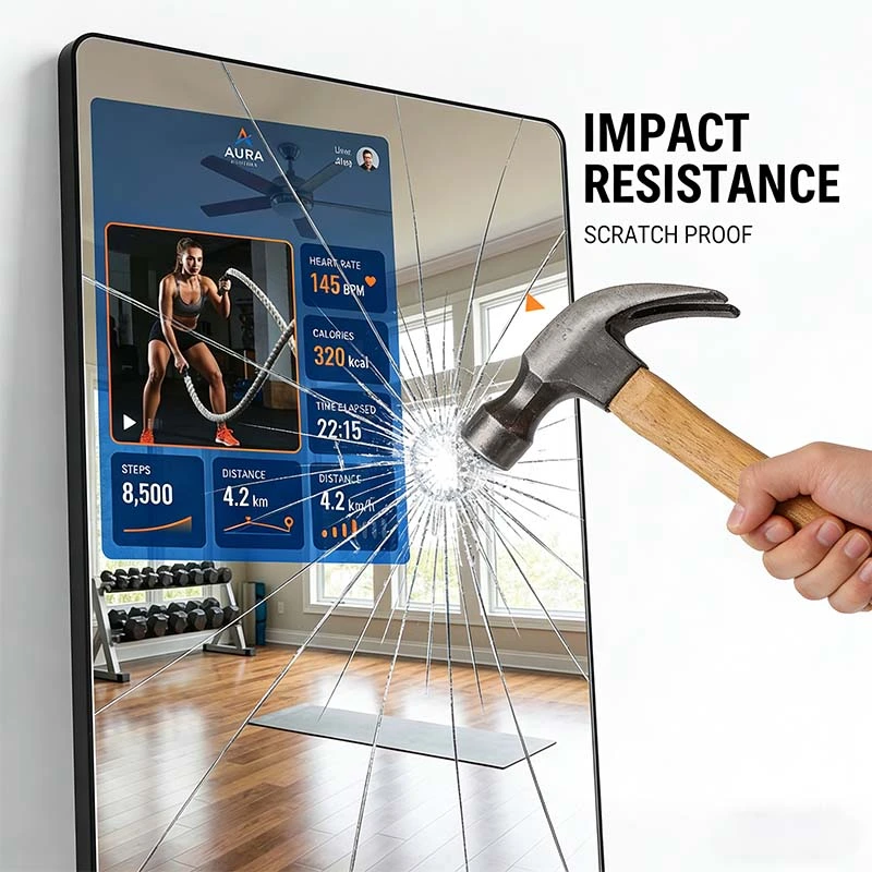 Qtenboard Mirror Digital Signage Industrial-Grade Tempered Glass