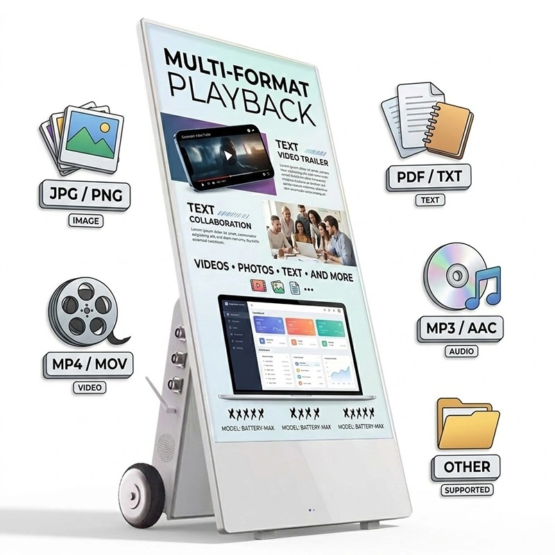 Qtenboard Hanging Transparent Digital Signage Network Connectivity