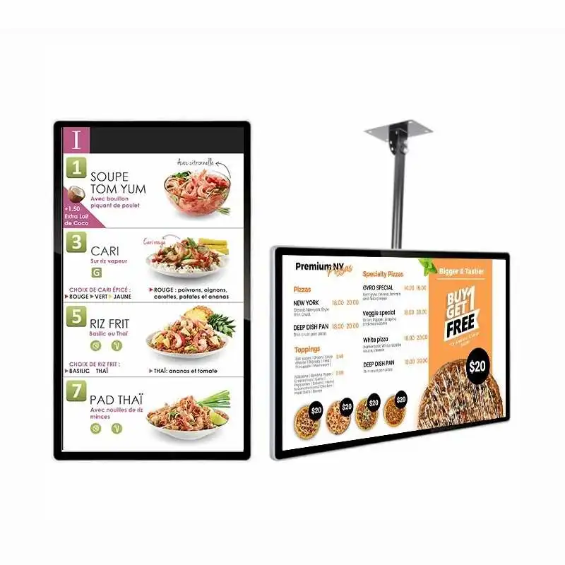 Qtenboard Digital Menu Board Space-Saving Wall Mount/Hanging Digital menu board
