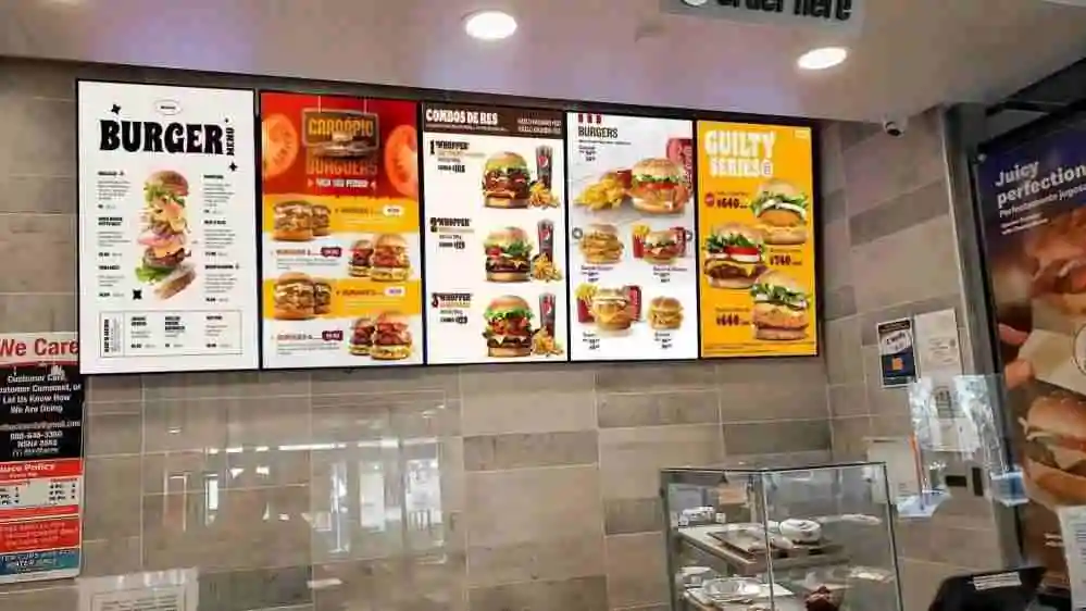 Qtenboard Digital Signage for fast-food counters and cafes