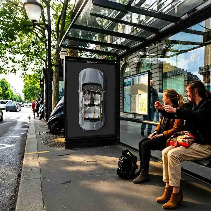 Qtenboard Qtenboard Outdoor Bus Shelter Digital Signage  for busy sidewalk bus shelters