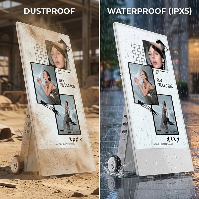 Qtenboard Hanging Transparent Digital Signage with Remote Control