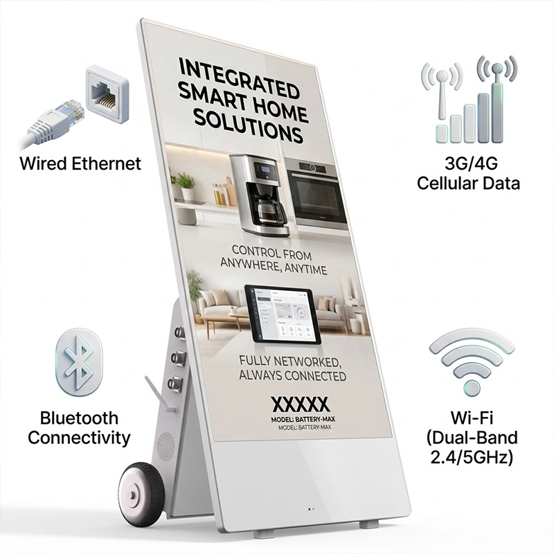 Qtenboard Hanging Transparent Digital Signage support touch optional