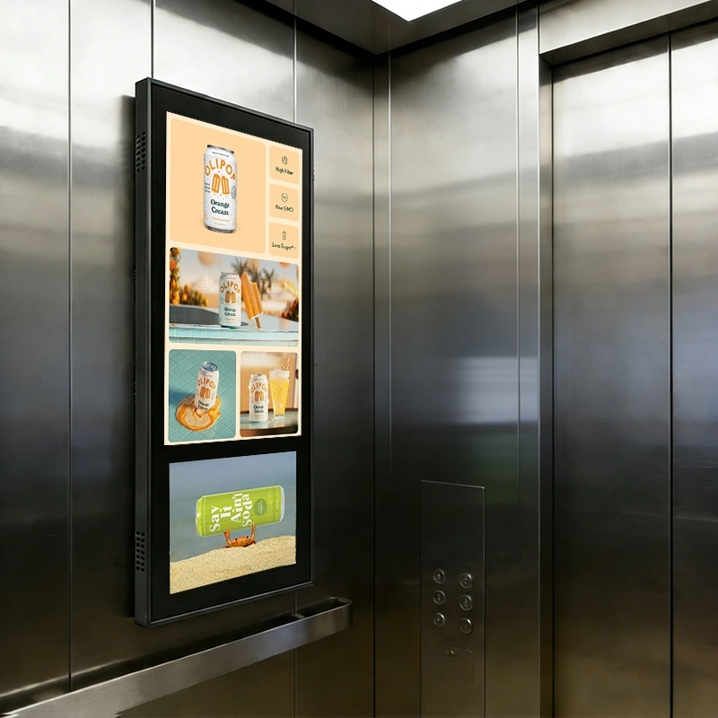 Qtenboard digital signage for welcome messages, corporate branding, and visitor guidance.