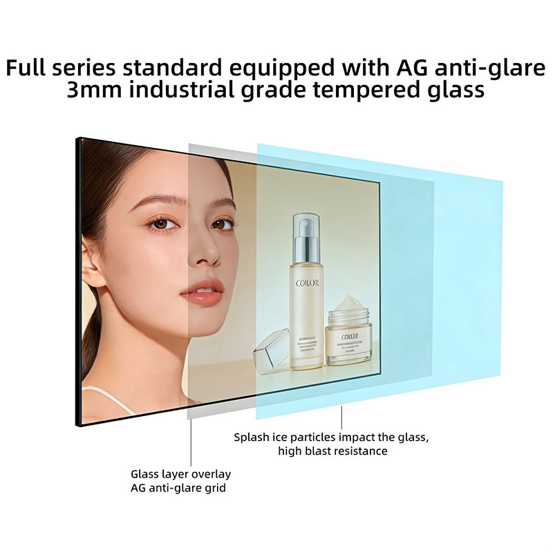 Qtenboard Elevator Digital Signage Single Tempered Glass with Anti-Glare Coating
