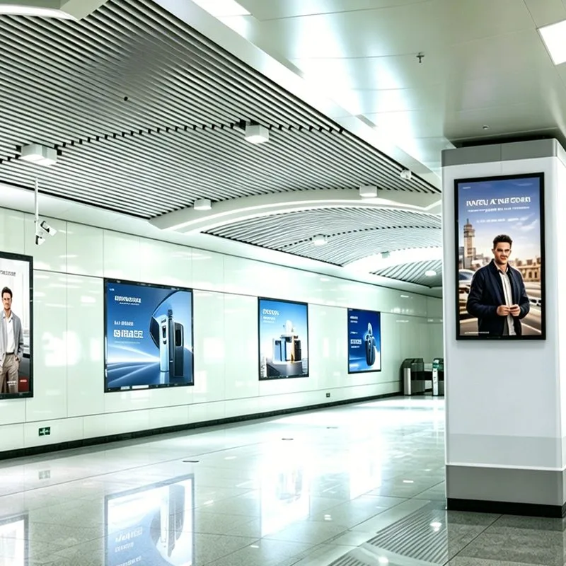 Qtenboard High-brightness transit digital signage and pillar-mounted advertising displays
