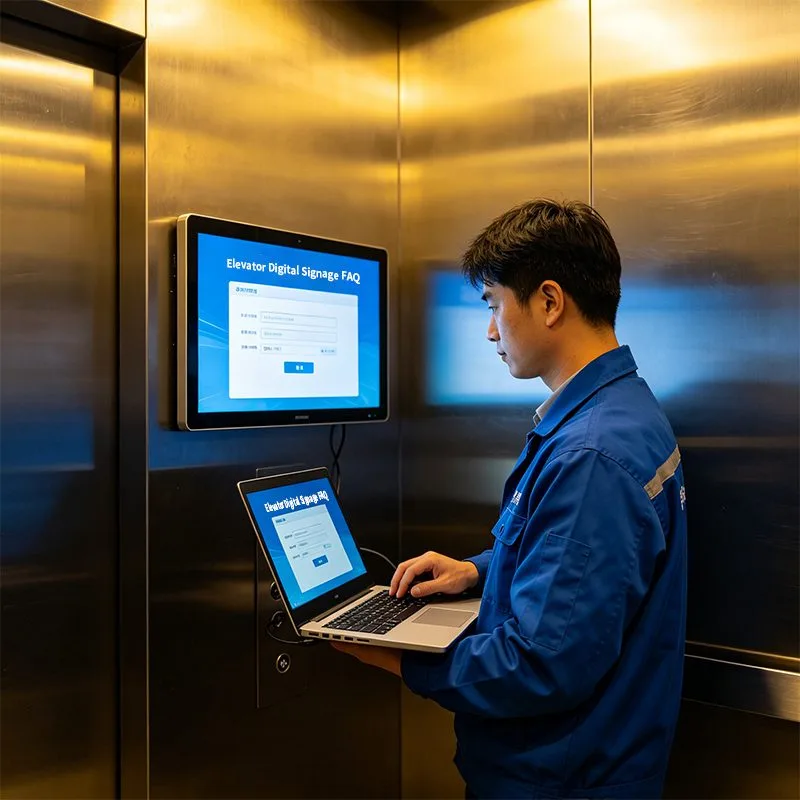 Cloud CMS remote management system for elevator display screens