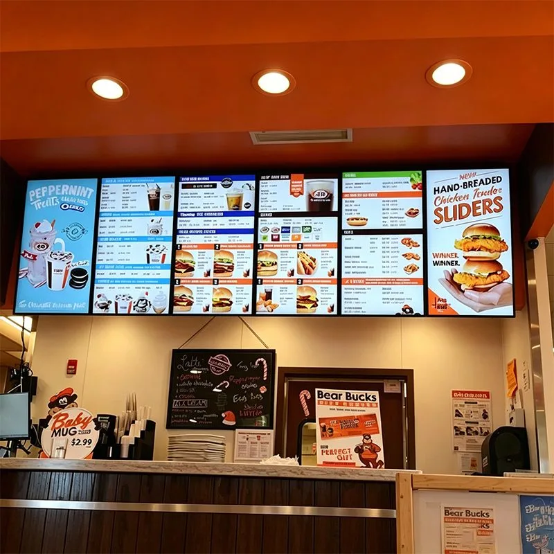 Qtenboard Digital Signage for fast-food counters and cafes