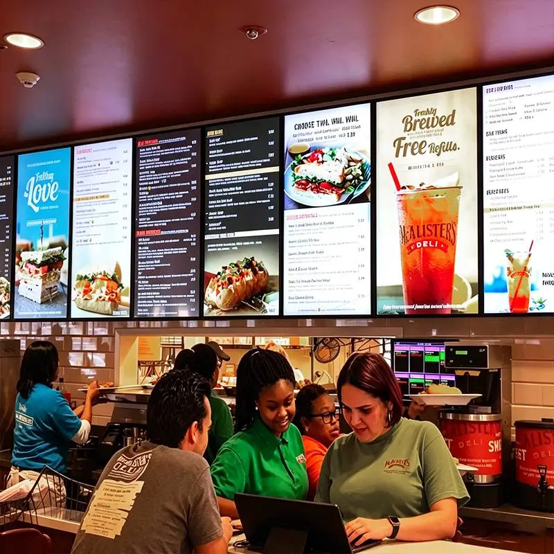 Digital Signage for guide customers and speed up ordering