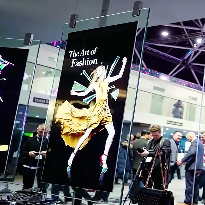 Qtenboard Hanging Transparent Digital Signage Enhance boutiques and mall displays