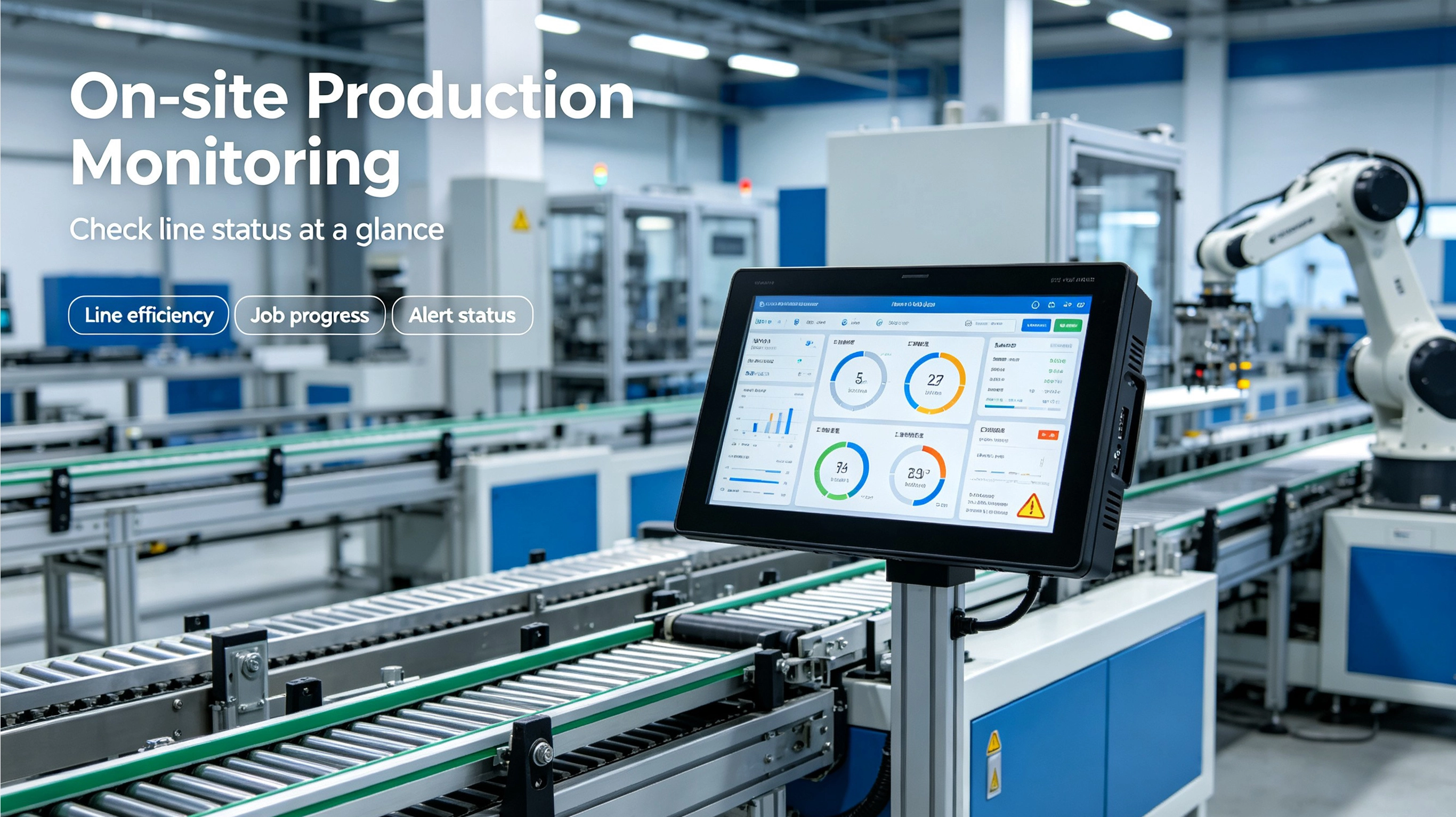 Smart factory central production monitoring dashboard