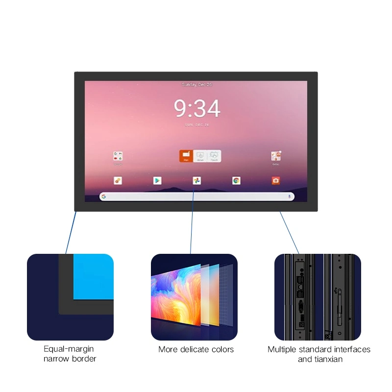Wall touch advertising screen, frame, display panel and interface function detail diagram