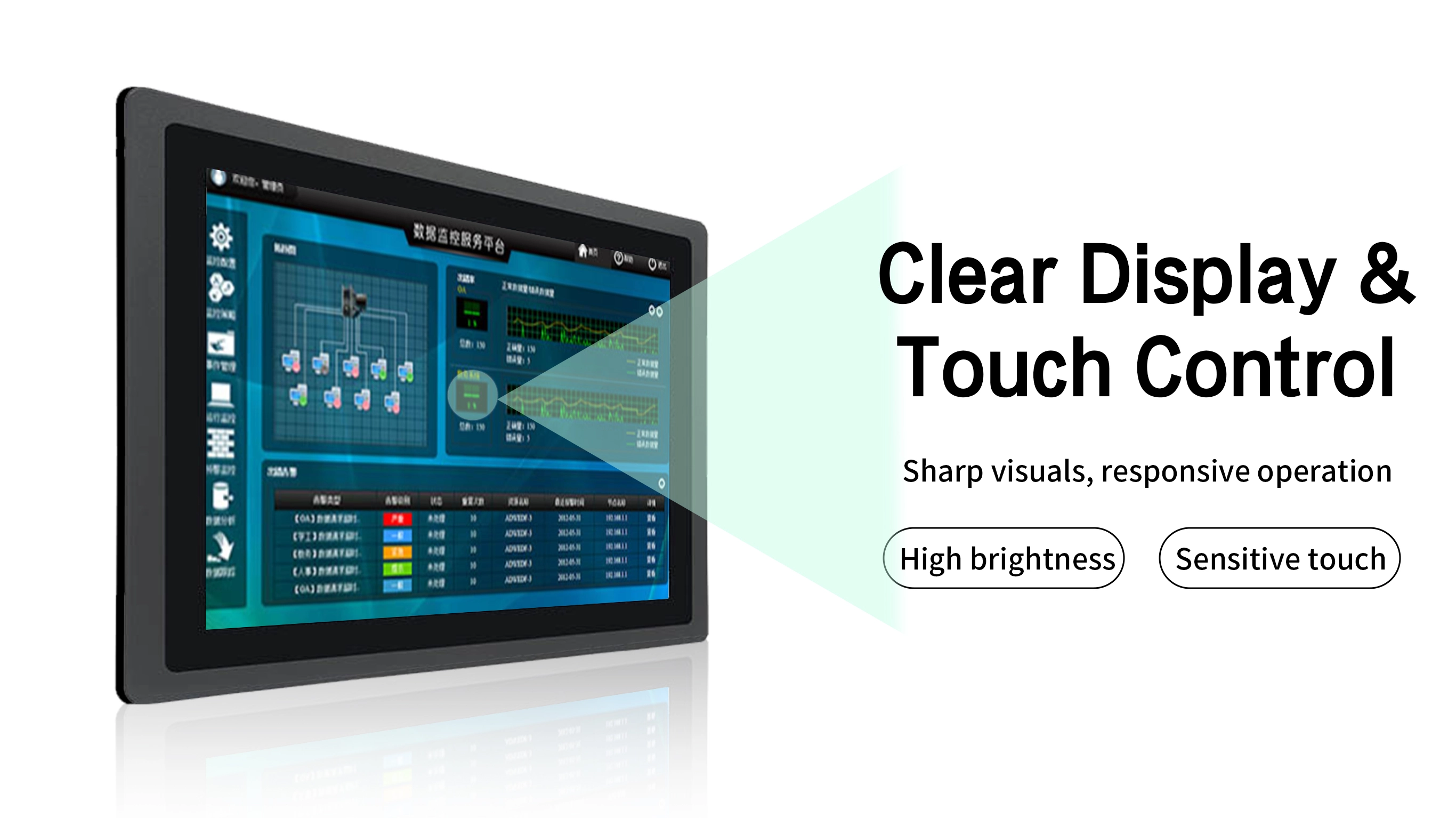 Qtenboard Industrial Touch Panel PC full product front view for smart manufacturing automation