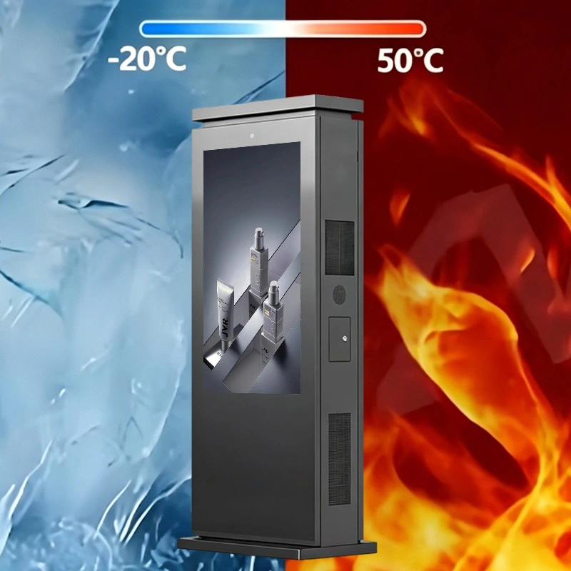 Intelligent cooling heating thermal control system inside outdoor signage cabinet