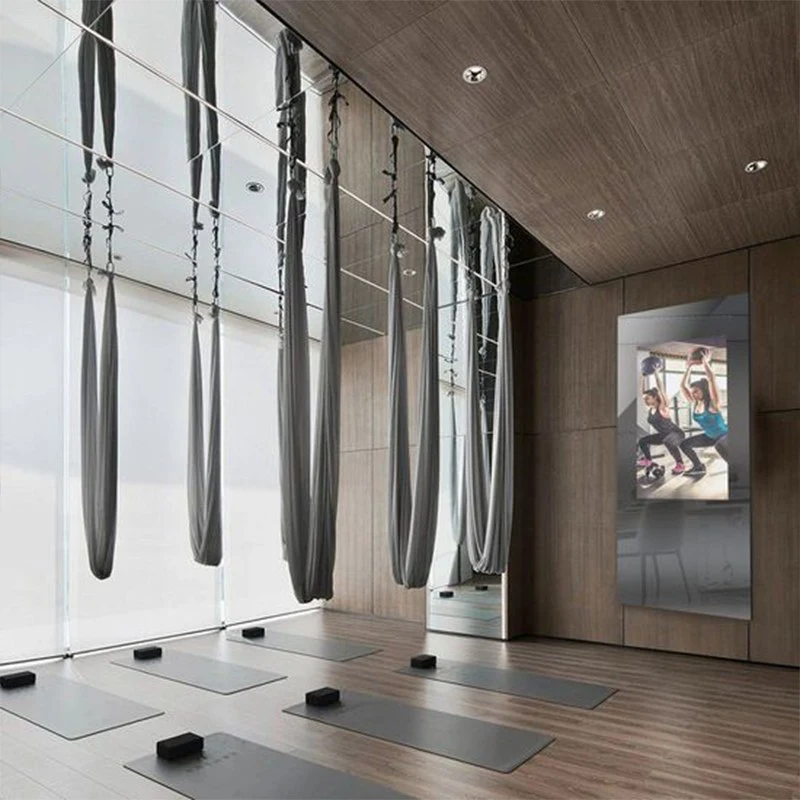 Smart fitness mirror commercial aerial yoga studio