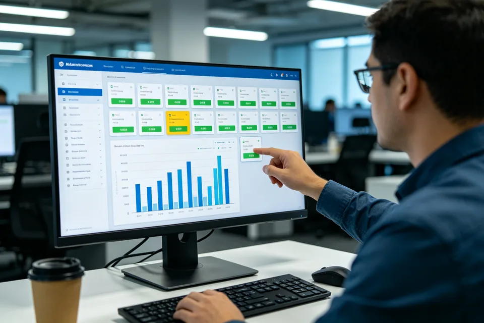 DMS centralized device management dashboard used by an IT administrator for Qtenboard whiteboards