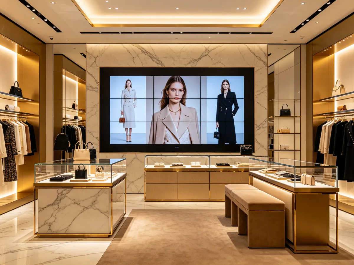 Gucci flagship store Qtenboard LCD video wall installation