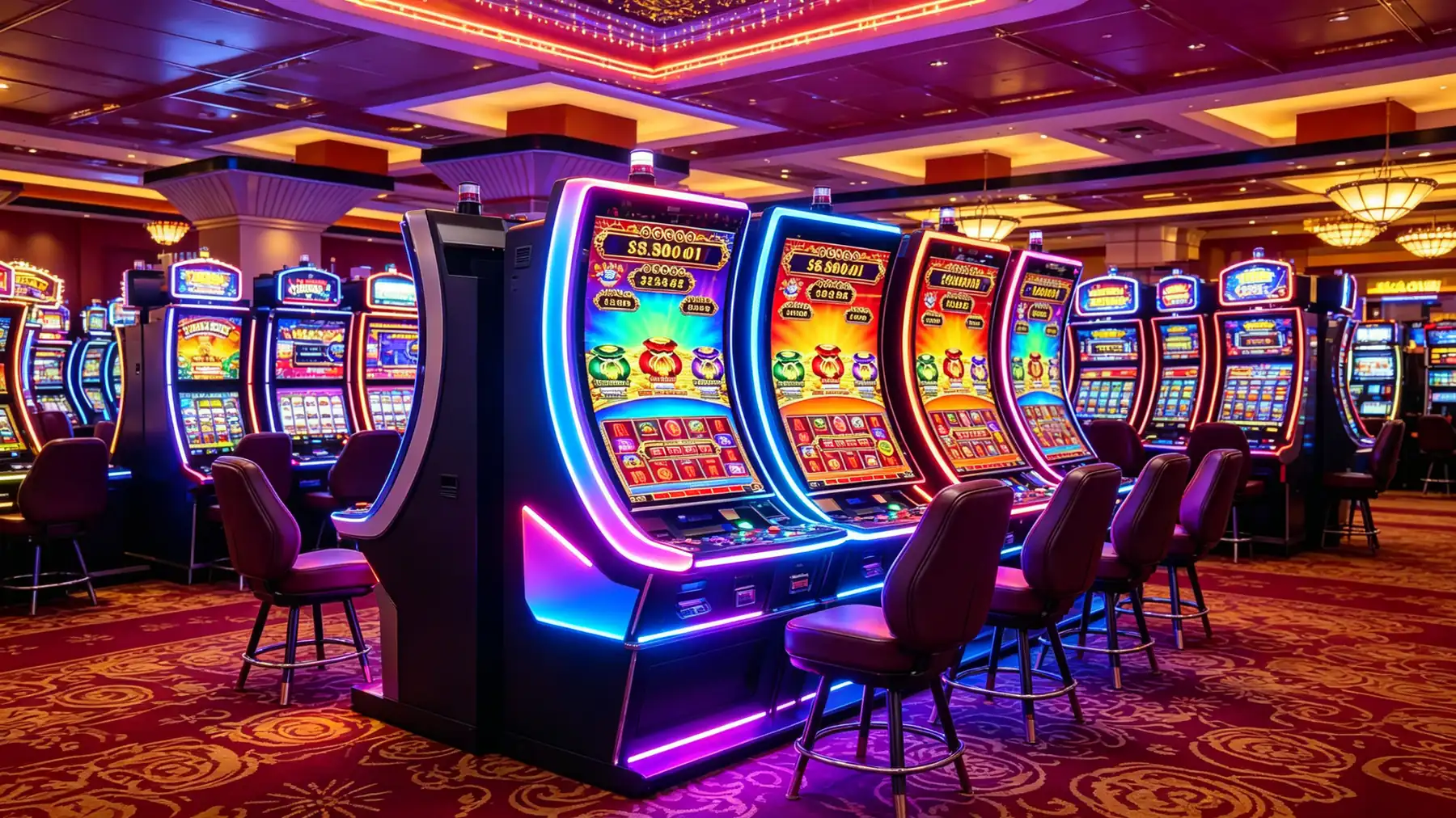 J-Type Gaming Display Casino Slot Machine Floor Deployment