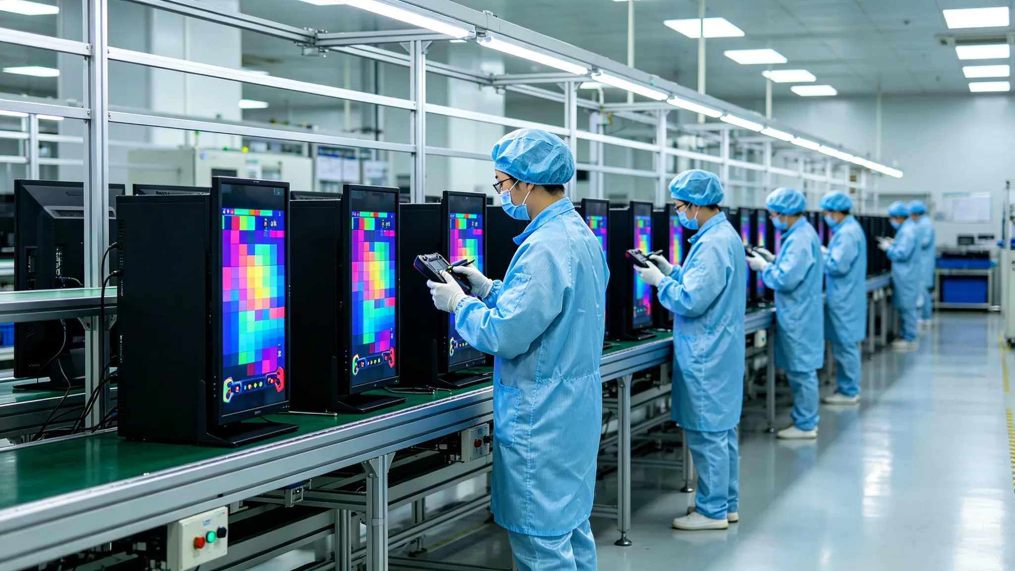 Qtenboard Factory Quality Control LCD Production Line