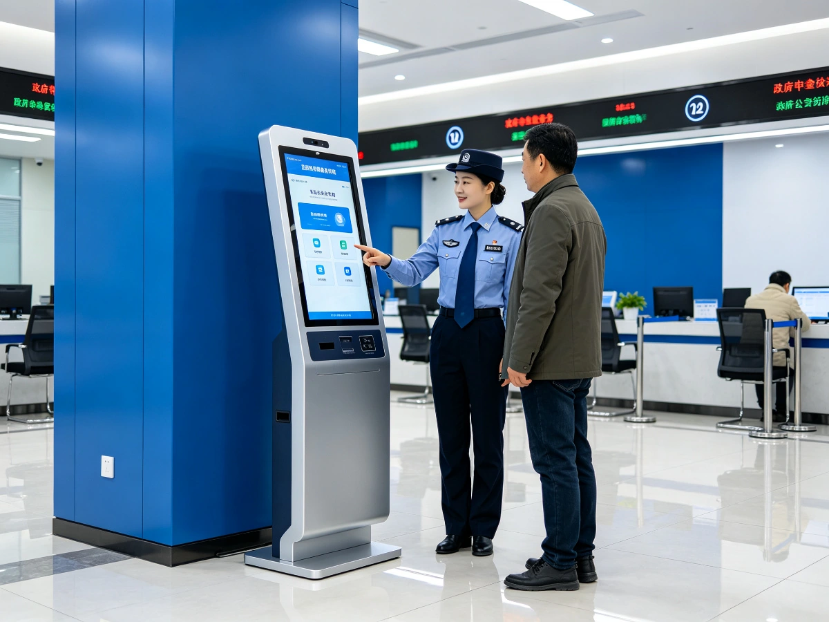 Qtenboard K-Type information kiosk in public government service center