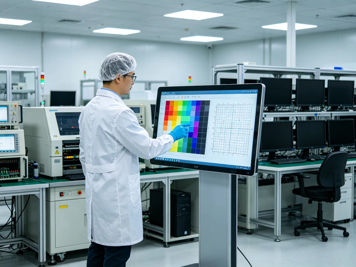 Qtenboard K-Type information kiosk quality control testing lab